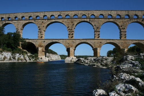 der Aquädukt Pont du Gard