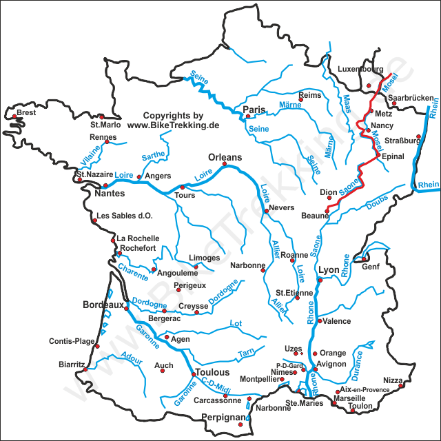 Karte Trier-Beaune 2014