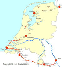 Karte: Deutschland Belgien Holland 2009