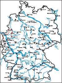 Karte: Münsterland und Niederrhein 2009
