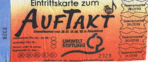Auftakt-Festival Eintrittskarte 1995