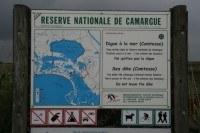 Schild ueber den Nationalpark Camargue