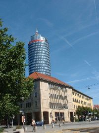 Innenstadt von Jena mit Turm