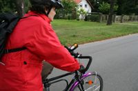 GPS am Fahrrad während der Fahrt