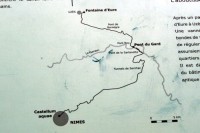 Verlauf des Aquaeduktes von Uzes nach Nimes