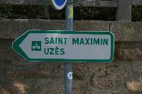 Radwegeschild des ausgeschilderten Radweges von Uzes zum Pont-du-Gard