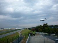 Ein Airbus A380 im Landeanflug