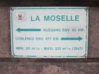 Trier-Beaune Mosel Quellen Schild in Epinal