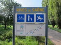 Trier-Beaune Radwegschild Saone