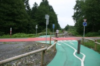 Vennbahnradweg Strassenkreuzung in Roetgen