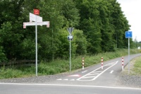Vennbahnradweg Strassenkreuzung bei Mützenich