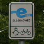 Radwegeschild Elberadweg