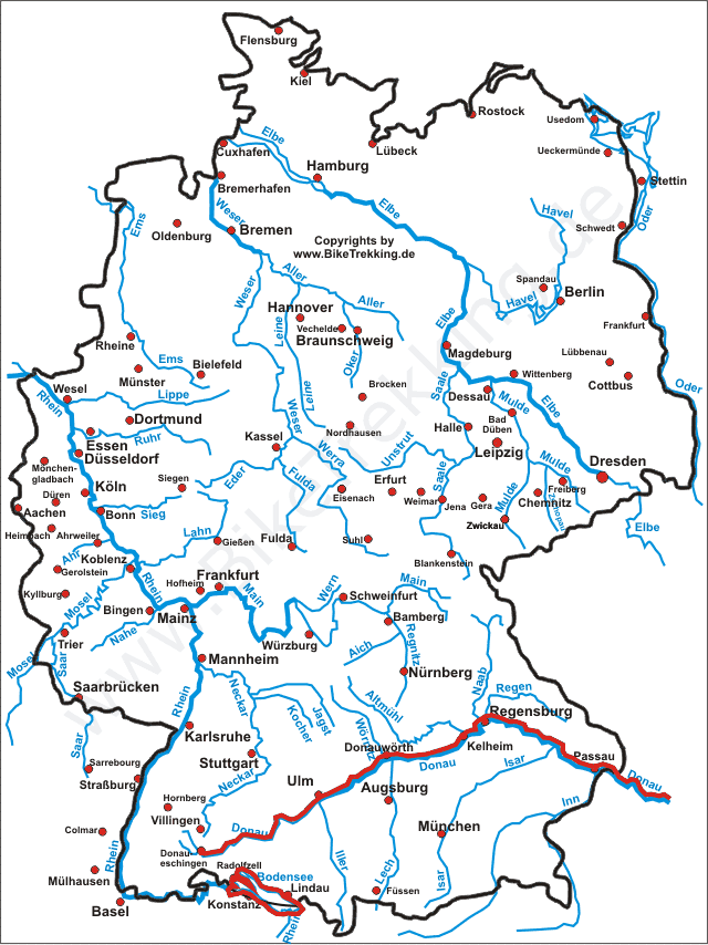 Karte Bodensee-Donautour 1994