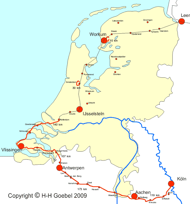 Karte Deutschland Belgien Holland 2009