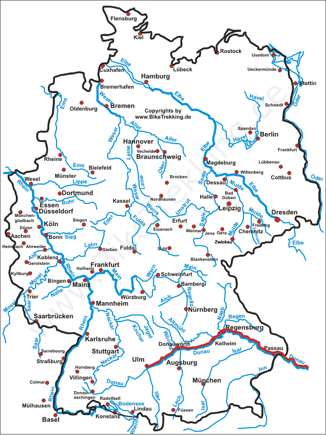 Karte Deutschland Donautour 2010