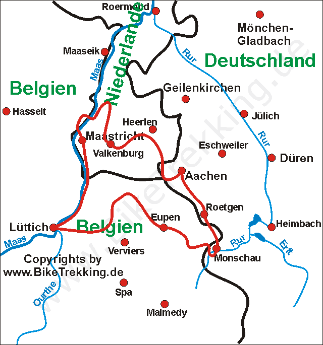Karte Dreiländer-Tour 2004