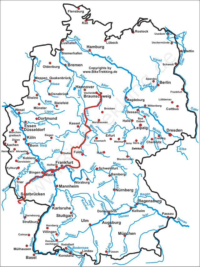 Karte Radtour Frankreich - Vechelde 2011
