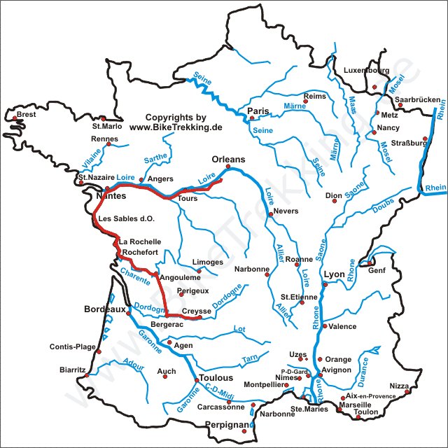Karte Sommertour 2000