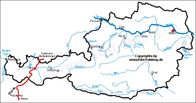 Karte Inntal-Bernina 2008