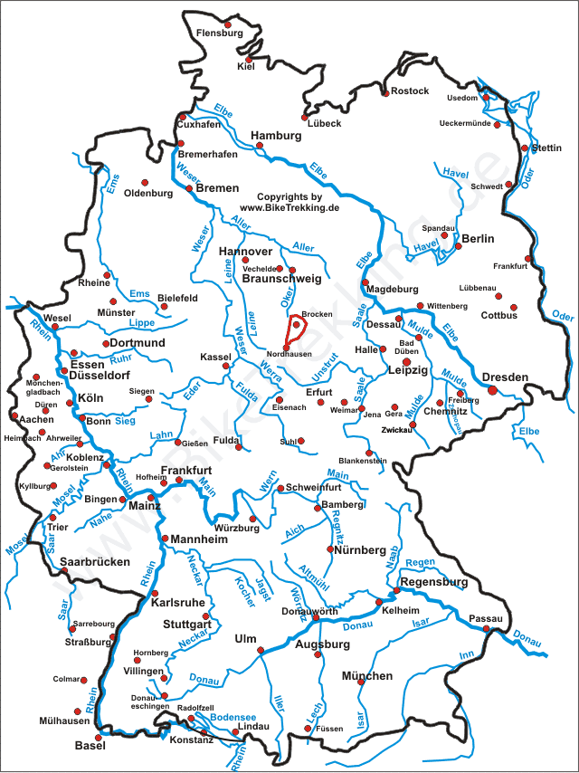 Karte Harzüberqürung 2007