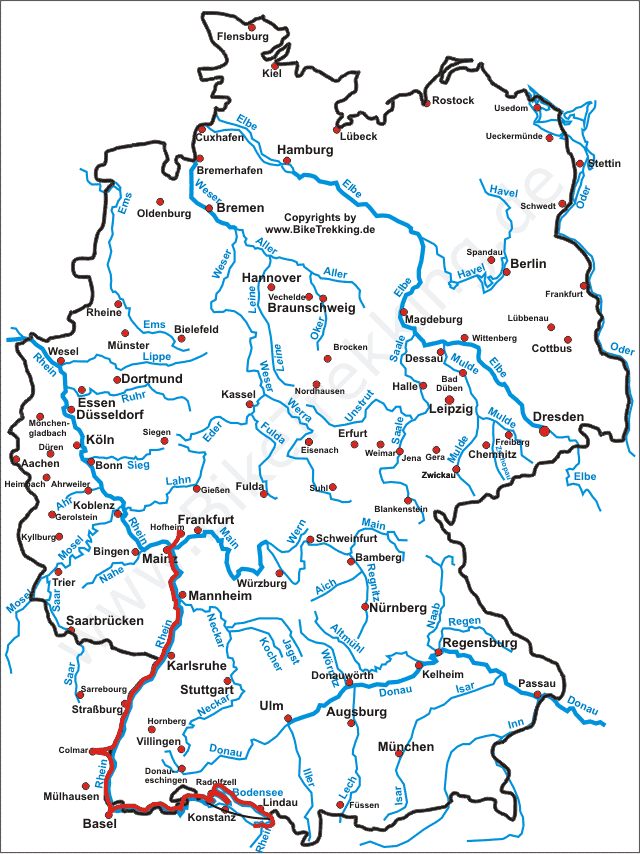 Karte Hofheim-Bregenz-Tour 2009