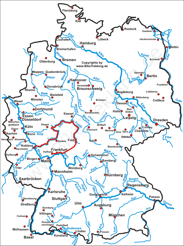 Karte von Hofheim nach Koblenz zur Bundesgartenschau 2011