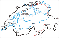 Karte: Fahrradtour von Basel nach Genua 2006 Schweizer Teil