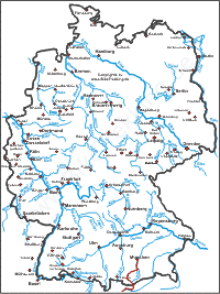 Deutschlandkarte: Radtour Alpenüberquerung München - Gardasee 2012