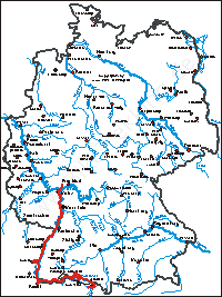 Karte: Hofheim-Bregenz-Tour 2009