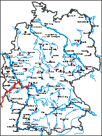 Karte: Hofheim-Paris-Tour 2006 Deutschland