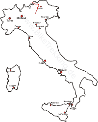 Italienkarte: Radtour Alpenüberquerung München - Gardasee 2012