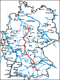 Karte: Radtour Vechelde - München 2010
