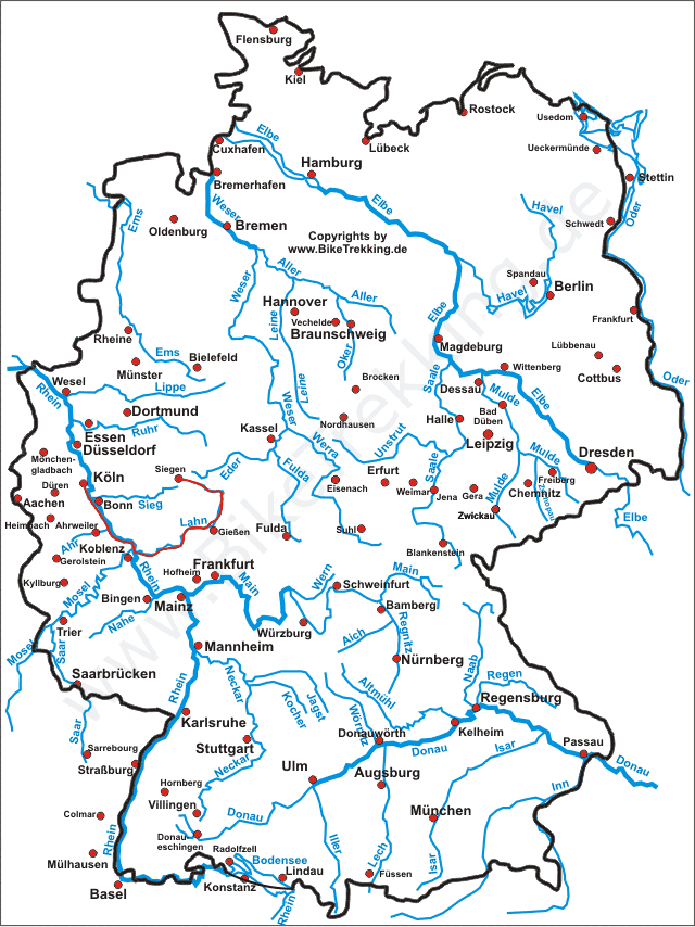 Karte Lahn-Tour 2004
