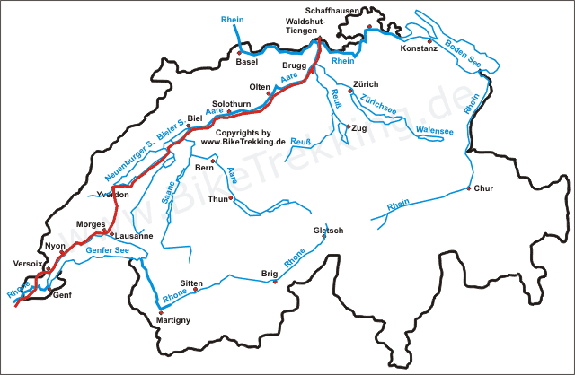 Flusskarte Schweiz