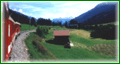 Die Schweiz: blauer Himmel, grüne Wiesen und knallig rote Züge.