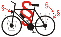 Fahrrad mit Paragraphen-Zeichen
